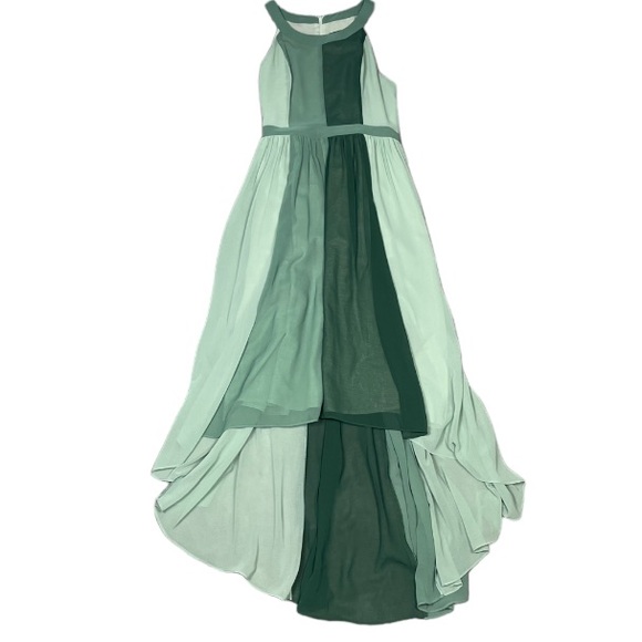 ModCloth Peachy Queen Halter Color Block Hi-Low Flowy Maxi Dress In Pear - Picture 4 of 8